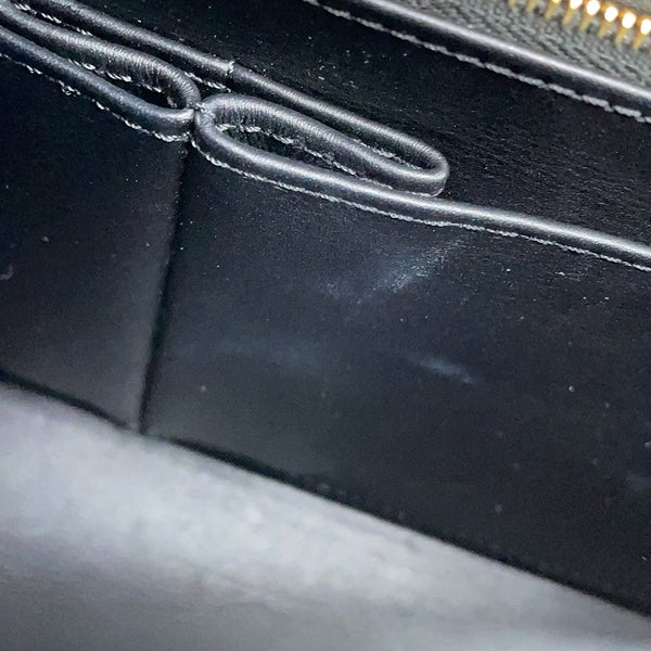 シャネル チェーンショルダーバッグ ココマーク ダブルチェーン クロコダイル CHANEL 黒