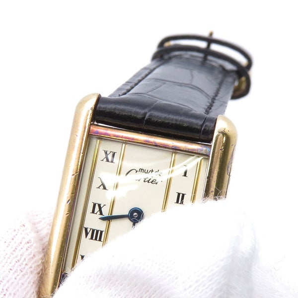 カルティエ マストタンク ヴェルメイユ SM 5057001 Cartier 腕時計 アイボリー文字盤