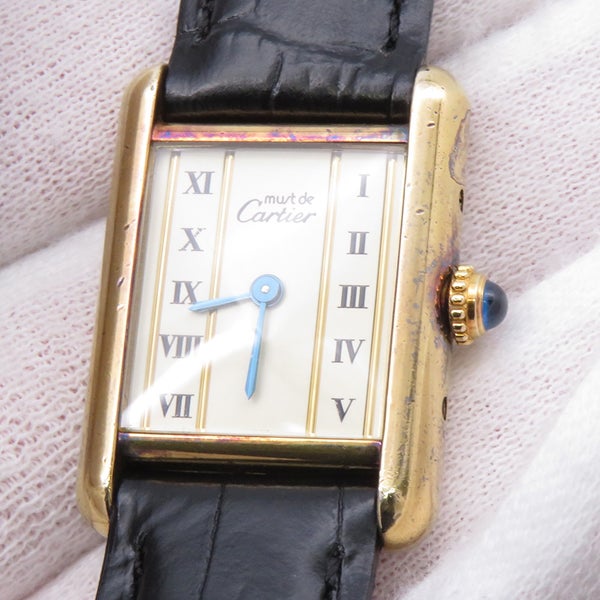 カルティエ マストタンク ヴェルメイユ SM 5057001 Cartier 腕時計 アイボリー文字盤