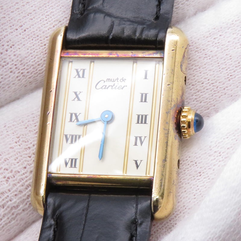 カルティエ マストタンク ヴェルメイユ SM 5057001 Cartier 腕時計 アイボリー文字盤