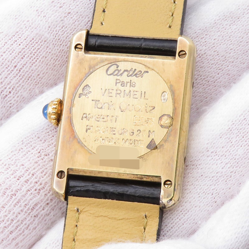 カルティエ マストタンク ヴェルメイユ SM 5057001 Cartier 腕時計 アイボリー文字盤
