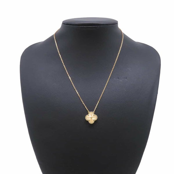 ヴァンクリーフ&アーペル ネックレス ヴィンテージ アルハンブラ ペンダント ギヨシェ K18YGイエローゴールド VCARP4KL00