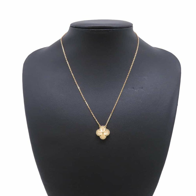 ヴァンクリーフ&アーペル ネックレス ヴィンテージ アルハンブラ ペンダント ギヨシェ K18YGイエローゴールド VCARP4KL00