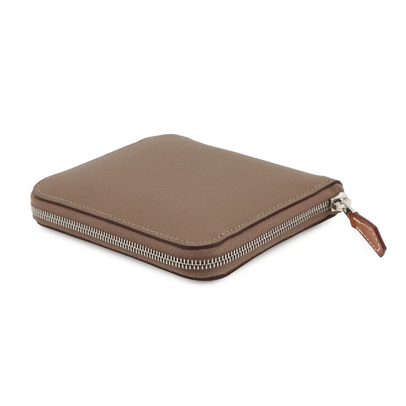 エルメス コインケース アザップコンパクト シルクイン エトゥープ/シルバー金具 エバーカラー W刻印