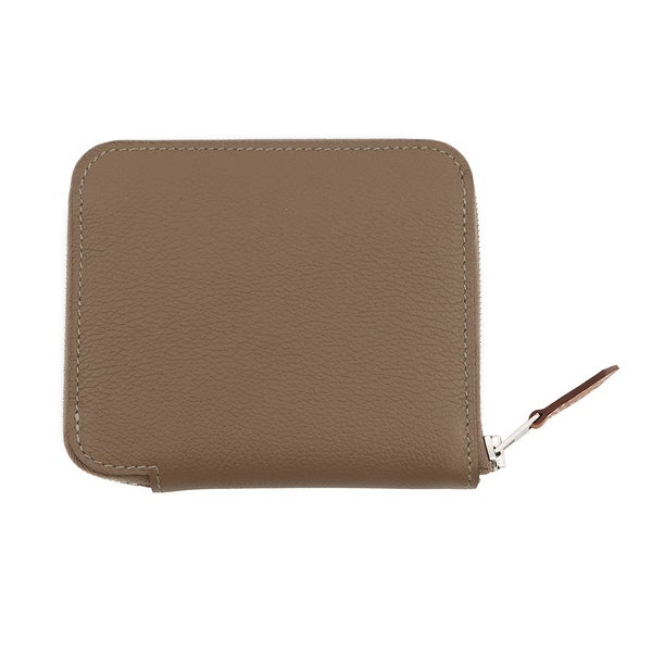 エルメス コインケース アザップコンパクト シルクイン エトゥープ/シルバー金具 エバーカラー W刻印