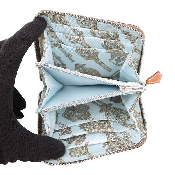 エルメス コインケース アザップコンパクト シルクイン エトゥープ/シルバー金具 エバーカラー W刻印