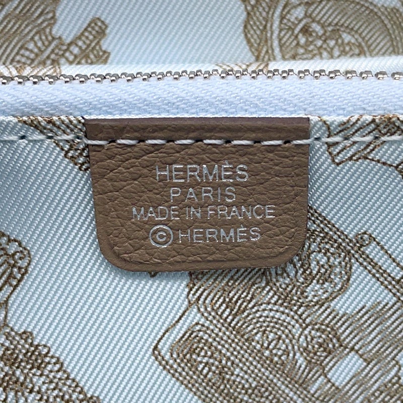 エルメス コインケース アザップコンパクト シルクイン エトゥープ/シルバー金具 エバーカラー W刻印