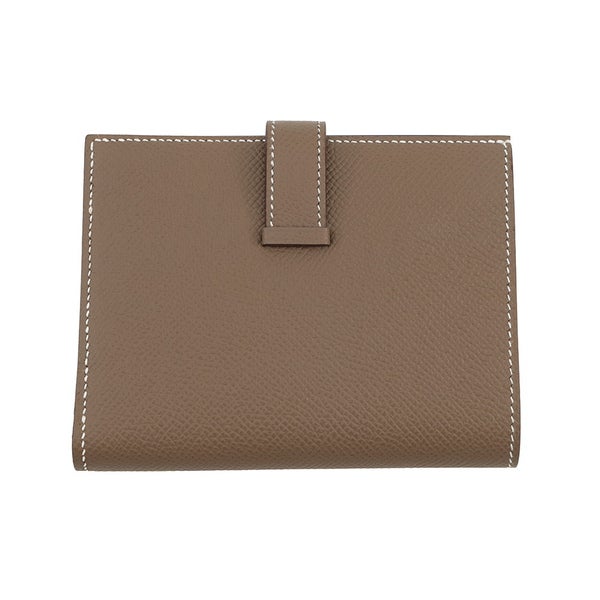 エルメス 二つ折り財布 ベアンコンパクト エトゥープ/ゴールド金具 エプソン B刻印 財布