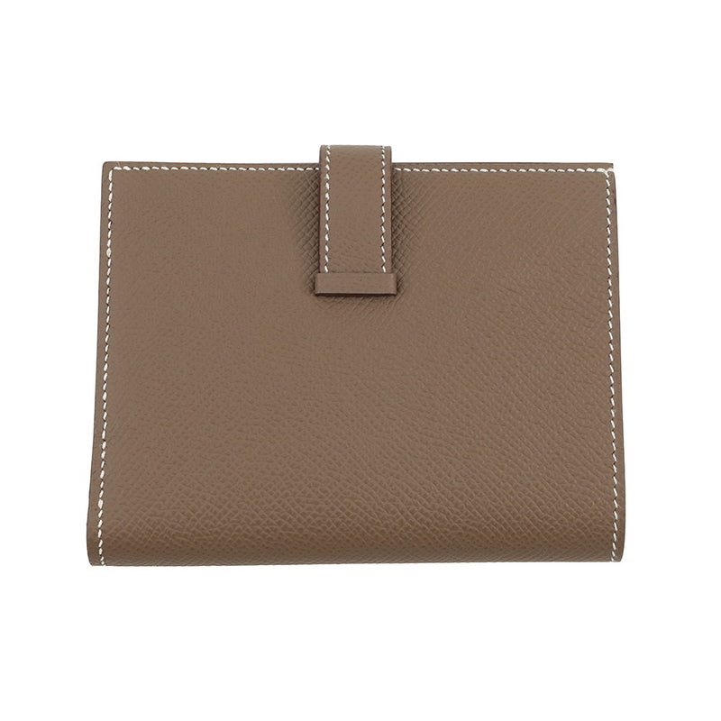 エルメス 二つ折り財布 ベアンコンパクト エトゥープ/ゴールド金具 エプソン B刻印 財布