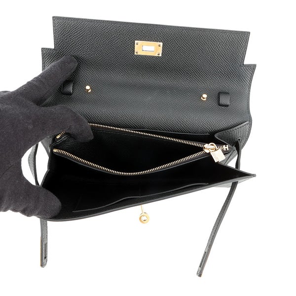 エルメス ケリーウォレット ロング トゥーゴー ブラック/ゴールド金具 エプソン W刻印 HERMES 黒