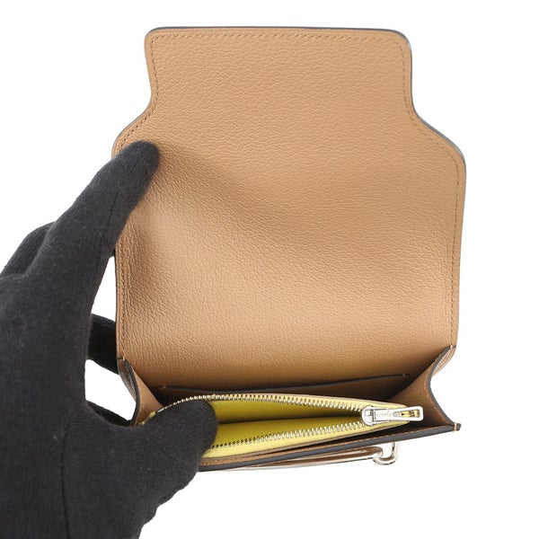 エルメス 財布 ロウリス ルリ スリム ヴェルソ  チャイ/ライム/シルバー金具エバーカラー U刻印 財布