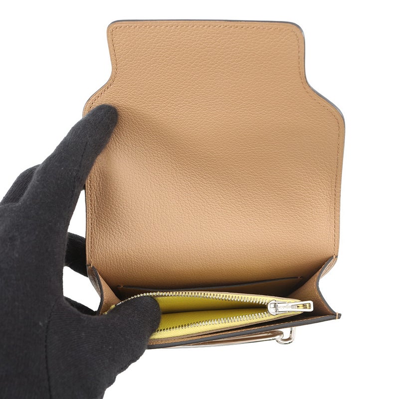 エルメス 財布 ロウリス ルリ スリム ヴェルソ  チャイ/ライム/シルバー金具エバーカラー U刻印 財布