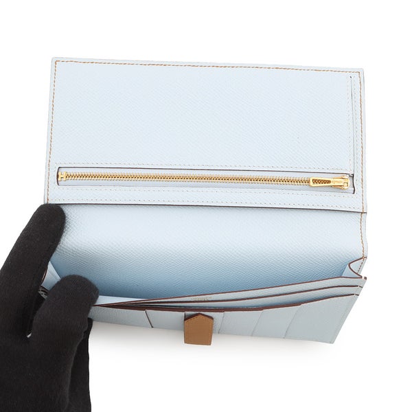 エルメス 長財布 ベアンスフレ ヴェルソ セサミ/ブルーブリュム/ゴールド金具 エプソン Z刻印