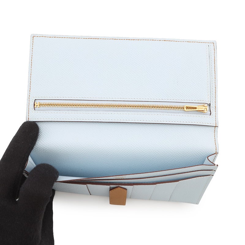 エルメス 長財布 ベアンスフレ ヴェルソ セサミ/ブルーブリュム/ゴールド金具 エプソン Z刻印