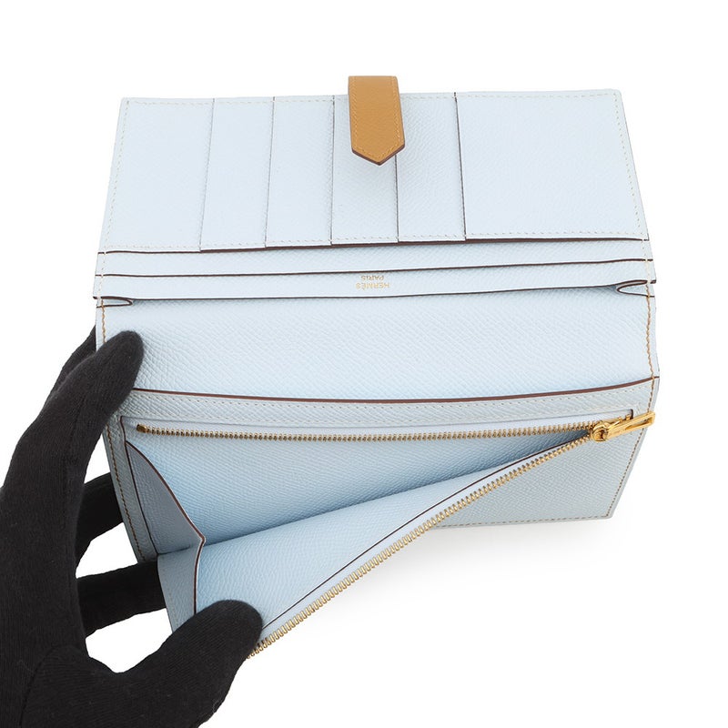 エルメス 長財布 ベアンスフレ ヴェルソ セサミ/ブルーブリュム/ゴールド金具 エプソン Z刻印