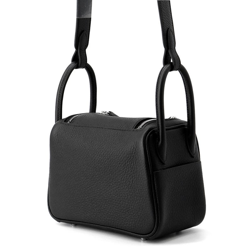 エルメス リンディ ミニ ブラック/シルバー金具 トリヨンクレマンス G刻印 ２wayショルダー 黒