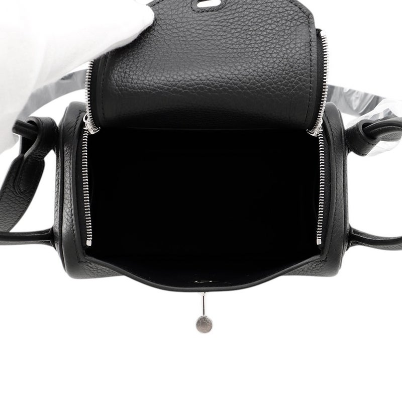 エルメス リンディ ミニ ブラック/シルバー金具 トリヨンクレマンス G刻印 ２wayショルダー 黒