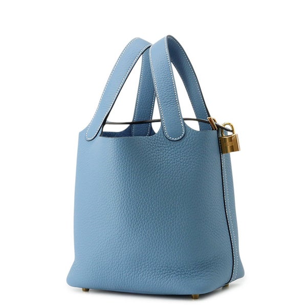 エルメス ハンドバッグ ピコタンロックPM ニューブルージーン/ゴールド金具 トリヨンクレマンス K刻印