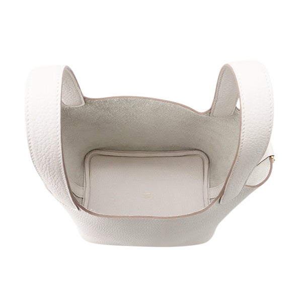 エルメス ハンドバッグ ピコタンロックPM グリスペール/ゴールド金具　トリヨンクレマンス K刻印 白