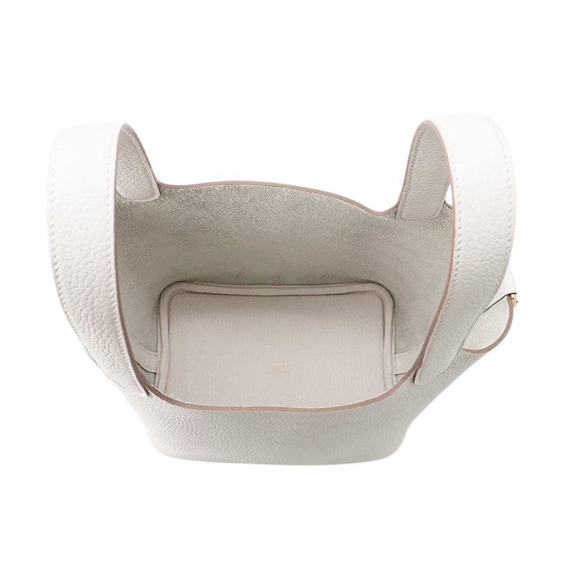 エルメス ハンドバッグ ピコタンロックPM グリスペール/ゴールド金具　トリヨンクレマンス K刻印 白