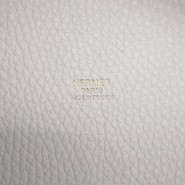 エルメス ハンドバッグ ピコタンロックPM グリスペール/ゴールド金具　トリヨンクレマンス K刻印 白