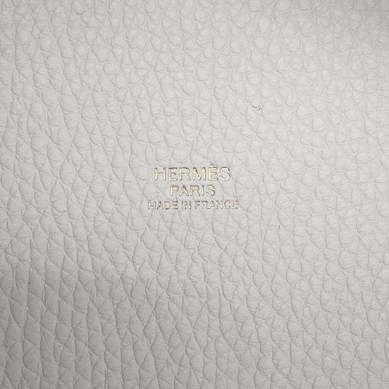 エルメス ハンドバッグ ピコタンロックPM グリスペール/ゴールド金具　トリヨンクレマンス K刻印 白