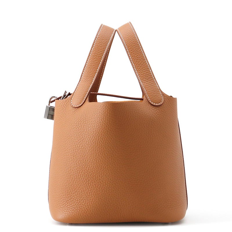エルメス ハンドバッグ ピコタンロックPM ゴールド/シルバー金具 トリヨンクレマンス K刻印