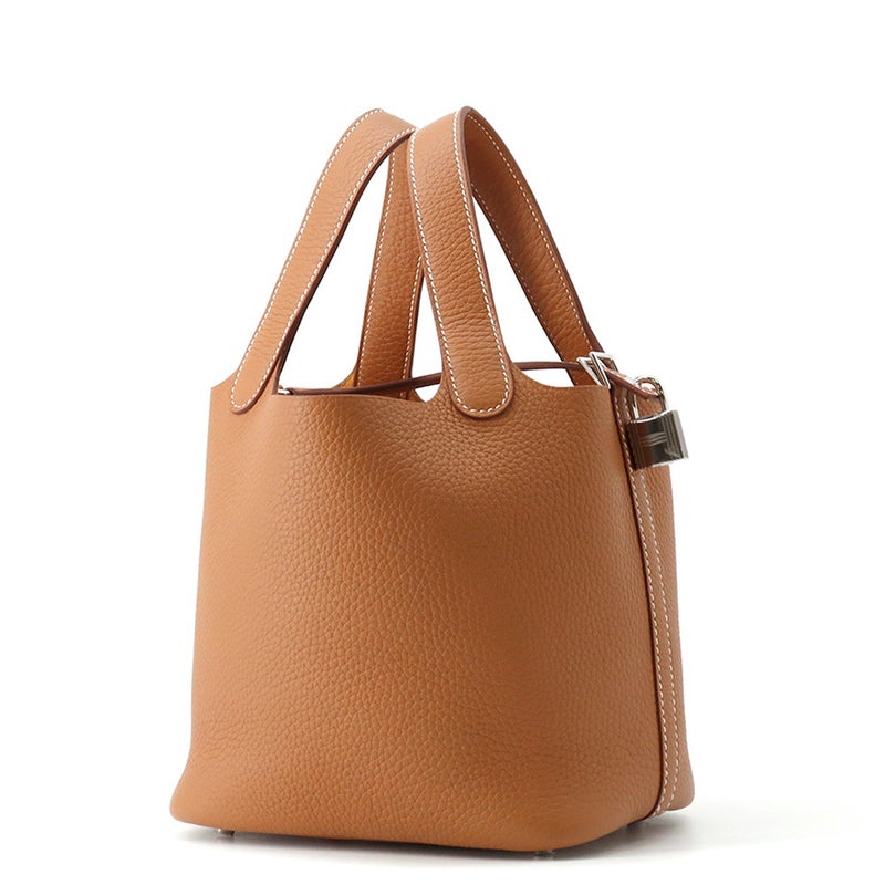 エルメス ハンドバッグ ピコタンロックPM ゴールド/シルバー金具 トリヨンクレマンス K刻印