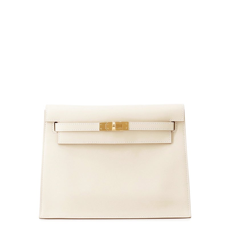 エルメス ショルダーバッグ ケリーダンス2 クレ/ゴールド金具 スイフト K刻印 クラッチバッグ