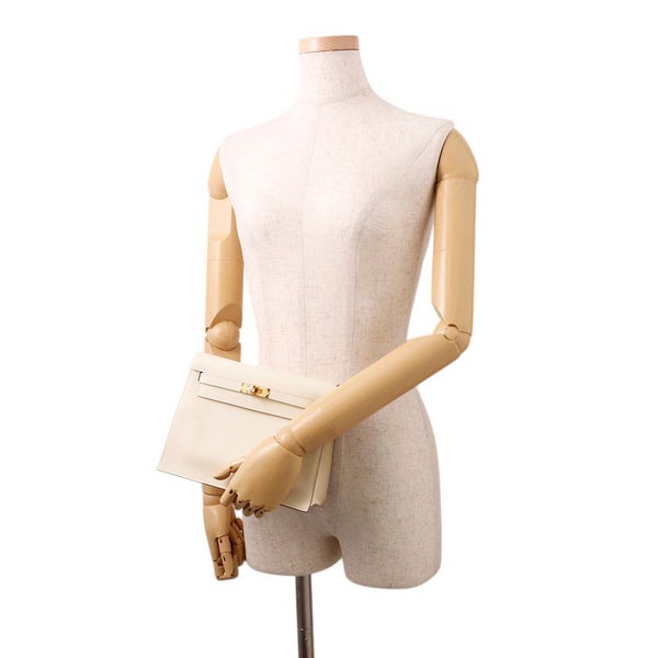 エルメス ショルダーバッグ ケリーダンス2 クレ/ゴールド金具 スイフト K刻印 クラッチバッグ