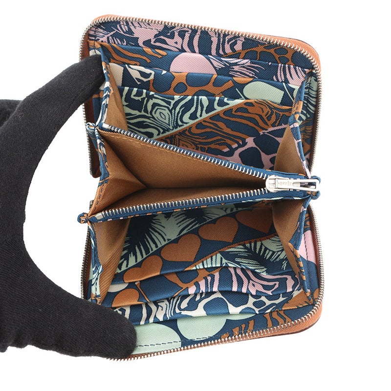 エルメス コインケース アザップコンパクト シルクイン ゴールド/シルバー金具 エバーカラー B刻印