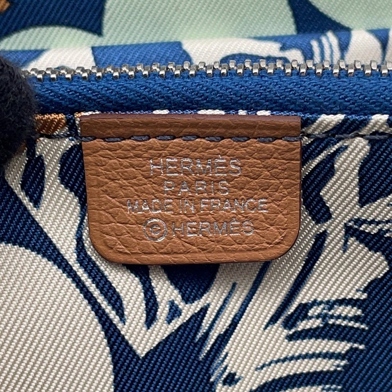 エルメス コインケース アザップコンパクト シルクイン ゴールド/シルバー金具 エバーカラー B刻印