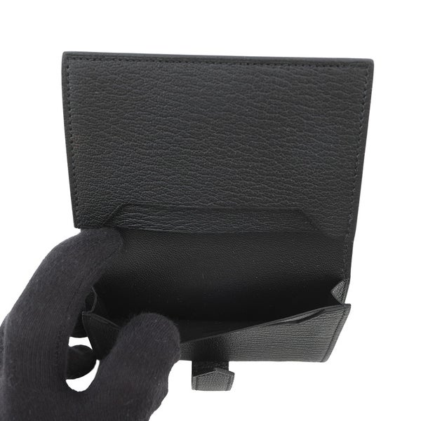 エルメス カードケース ベアン ミニ ブラック/ゴールド金具 シェブルミゾル Y刻印 HERMES 名刺入れ 黒