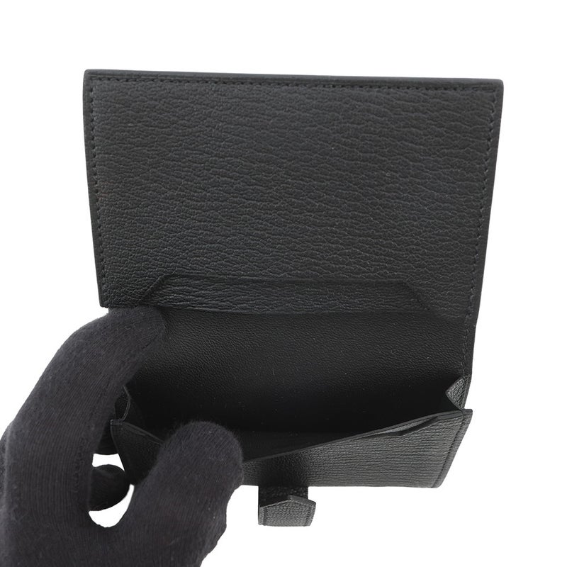 エルメス カードケース ベアン ミニ ブラック/ゴールド金具 シェブルミゾル Y刻印 HERMES 名刺入れ 黒