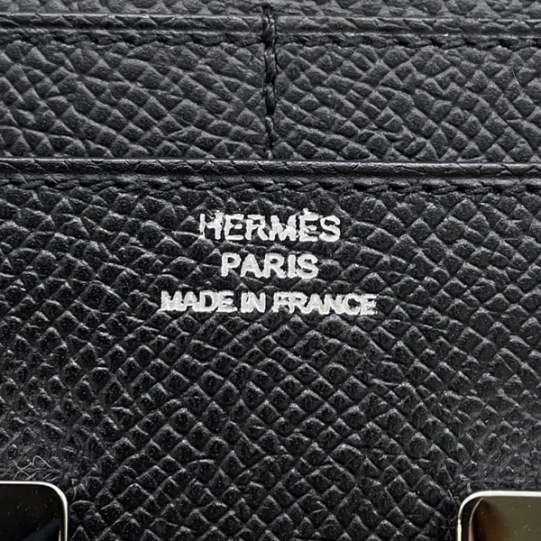 エルメス 財布 コンスタンス コンパクト ブラック/シルバー金具 エプソン □N刻印 HERMES 財布 黒