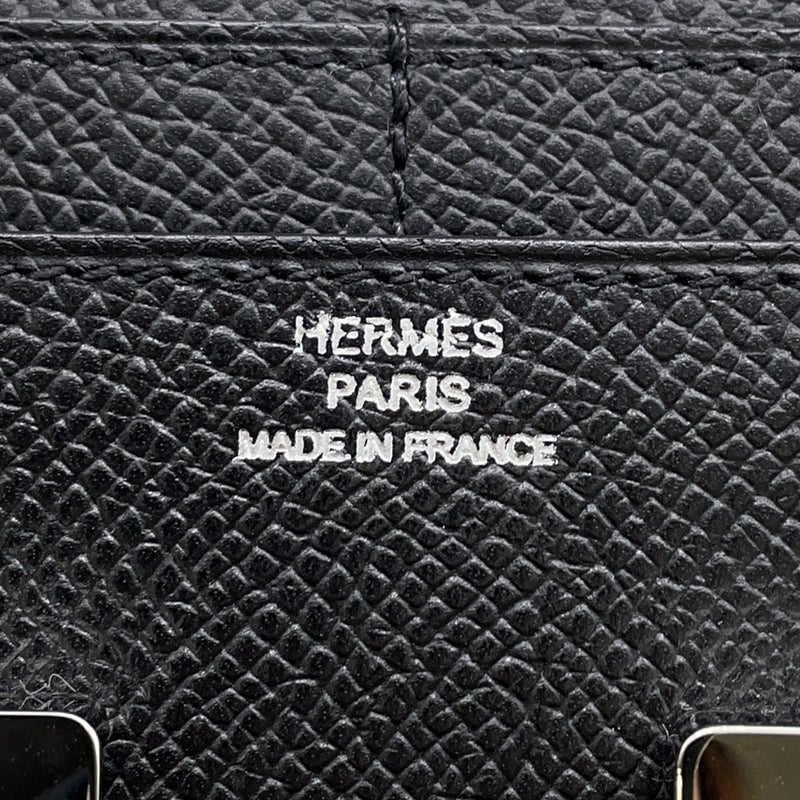 エルメス 財布 コンスタンス コンパクト ブラック/シルバー金具 エプソン □N刻印 HERMES 財布 黒
