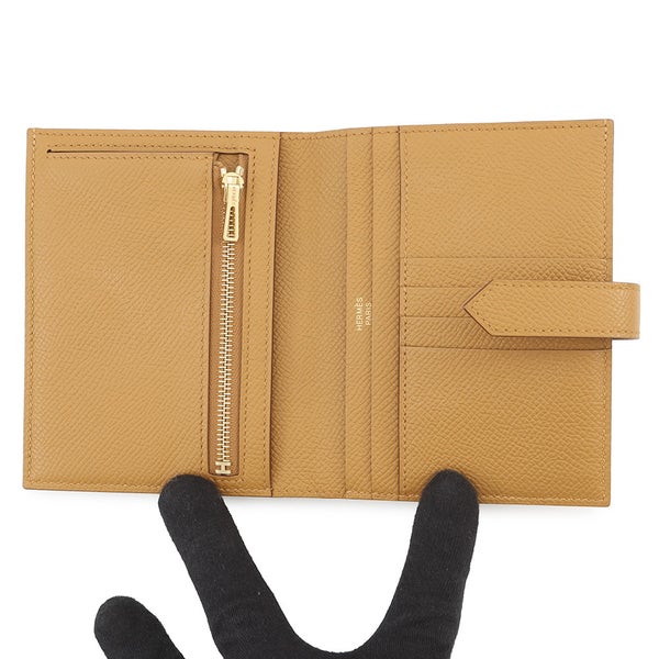 エルメス 二つ折り財布 ベアンコンパクト セサミ/ゴールド金具 エプソン W刻印 財布