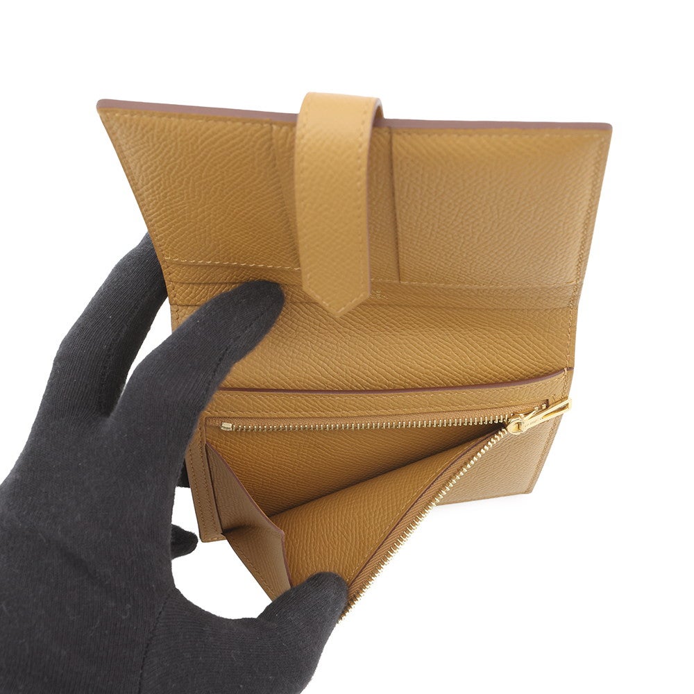 エルメス 二つ折り財布 ベアンコンパクト セサミ/ゴールド金具 エプソン W刻印 財布 エルメス 二つ折り財布 ベアンコンパクト セサミ/ゴールド金具