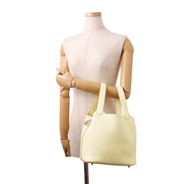 エルメス ハンドバッグ ピコタンロックMM ジョーヌミルトン/シルバー金具 トリヨンクレマンス K刻印