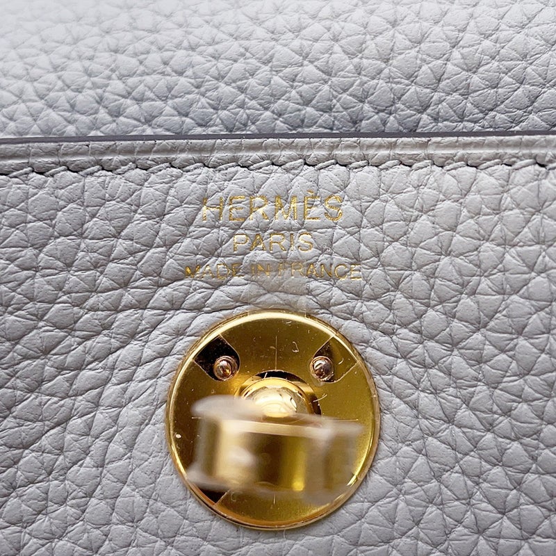 エルメス ハンドバッグ リンディ ミニ ブルーグラシエ/ゴールド金具 トリヨンクレマンス K刻印 ２wayショルダー