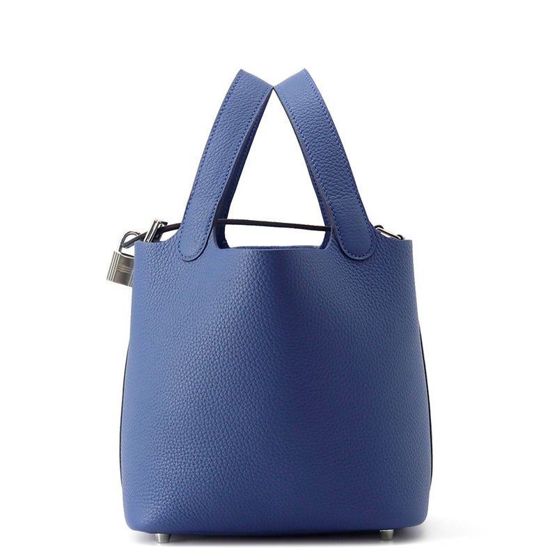 エルメス ハンドバッグ ピコタンロックPM ブルータイ/シルバー金具 トリヨンクレマンス K刻印