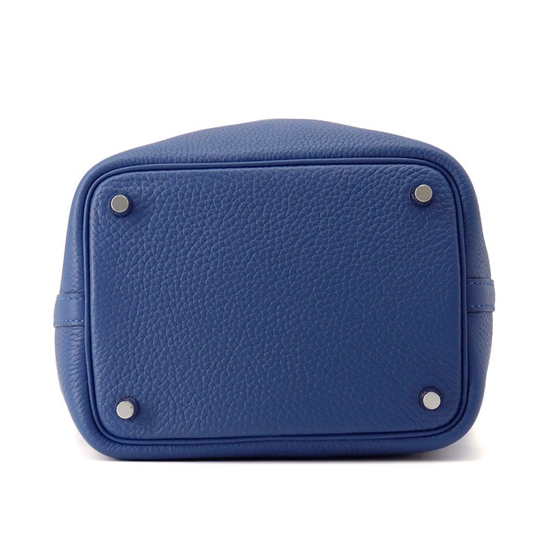 エルメス ハンドバッグ ピコタンロックPM ブルータイ/シルバー金具 トリヨンクレマンス K刻印