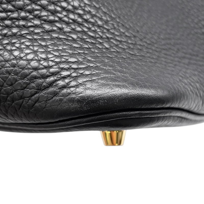 エルメス ハンドバッグ ピコタンロックMM ブラック/ゴールド金具 トリヨンクレマンス/アリゲーターマット Y刻印 黒