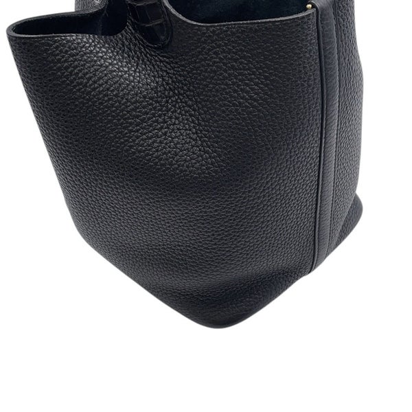 エルメス ハンドバッグ ピコタンロックMM ブラック/ゴールド金具 トリヨンクレマンス/アリゲーターマット Y刻印 黒