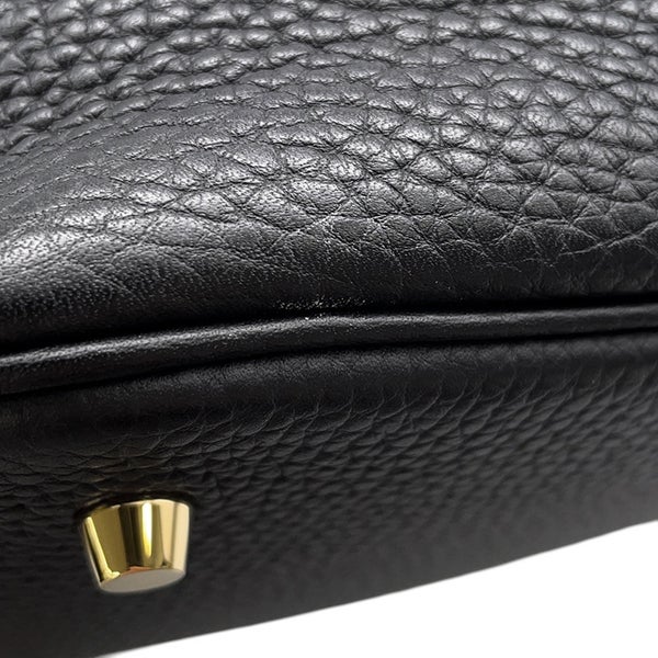 エルメス ハンドバッグ ピコタンロックMM ブラック/ゴールド金具 トリヨンクレマンス/アリゲーターマット Y刻印 黒