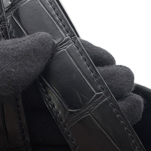 エルメス ハンドバッグ ピコタンロックMM ブラック/ゴールド金具 トリヨンクレマンス/アリゲーターマット Y刻印 黒