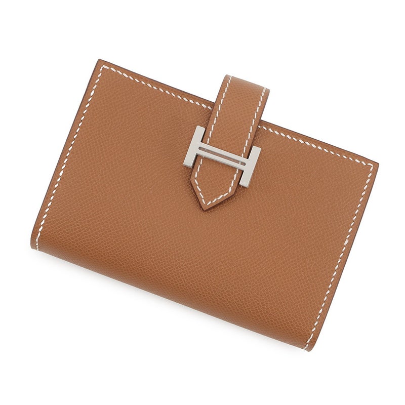 エルメス カードケース ベアン ミニ 小銭入れ付き ゴールド/シルバー金具 ヴォーマダム G刻印