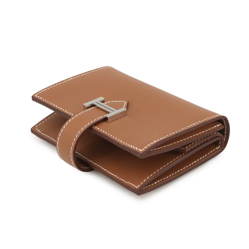 エルメス カードケース ベアン ミニ 小銭入れ付き ゴールド/シルバー金具 ヴォーマダム G刻印