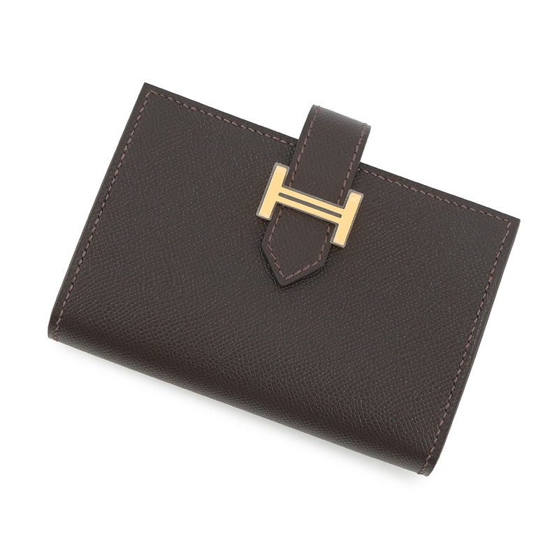 エルメス カードケース ベアン ミニ 小銭入れ付き バイブルン/ゴールド金具 ヴォーマダム G刻印