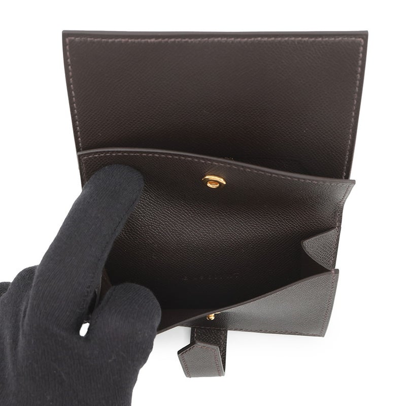 エルメス カードケース ベアン ミニ 小銭入れ付き バイブルン/ゴールド金具 ヴォーマダム G刻印